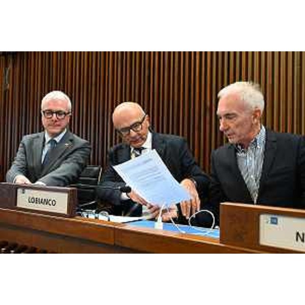 Da destra: Roberto Novelli, Michele Lobianco e Andrea Cabibbo (FI) - Da destra: Roberto Novelli, Michele Lobianco e Andrea Cabibbo (FI)