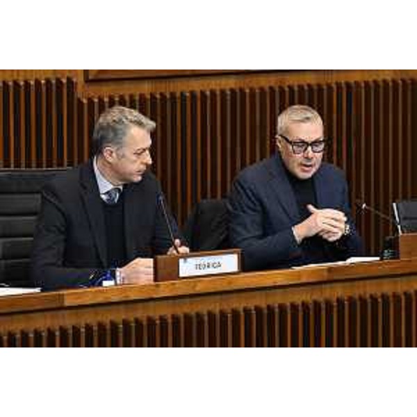 Il presidente della II Commissione, Stefano Balloch (FdI), e l'assessore regionale alle Attività produttive, Sergio Emidio Bini - Il presidente della II Commissione, Stefano Balloch (FdI), e l'assessore regionale alle Attività produttive, Sergio Emidio Bini